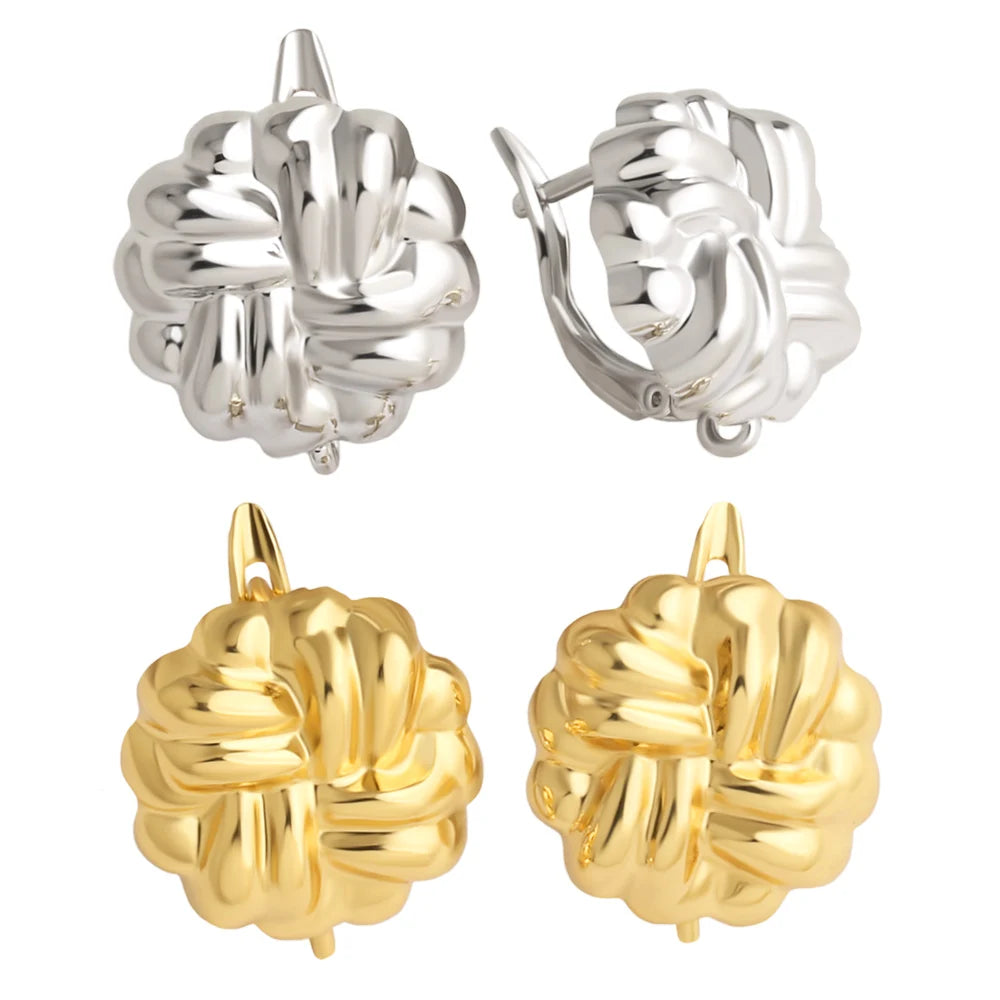 18K Gold Plated Chunky Woven Knot Leverback Earring Findings for Jewelry Wholesale erha135
