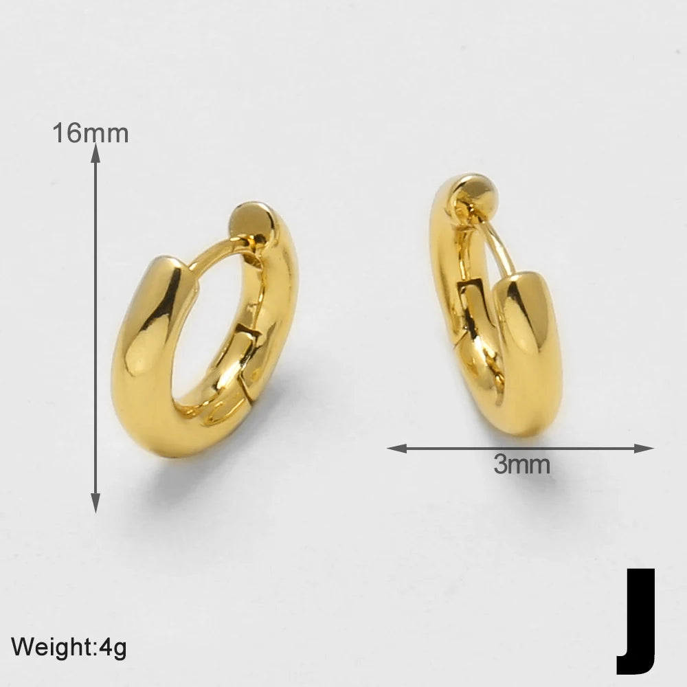 18K Gold Plated Smooth Oval Huggie Hoop Earring Findings Wholesale ersu21