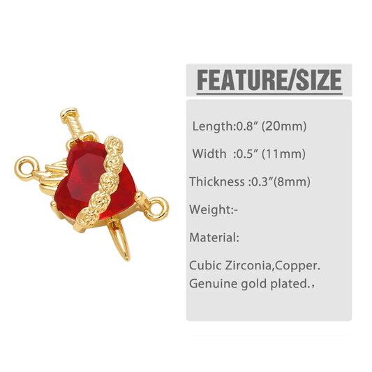 Gold Sacred Heart Charms for Bracelet Making Wholesale chma344