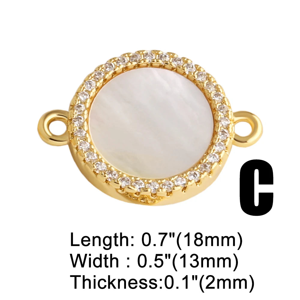 18K Gold Plated Religious Cross Virgin Mary Heart Bracelet Connector Charms chma586