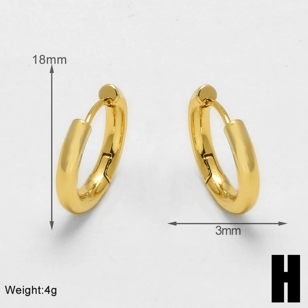 18K Gold Plated Smooth Oval Huggie Hoop Earring Findings Wholesale ersu21