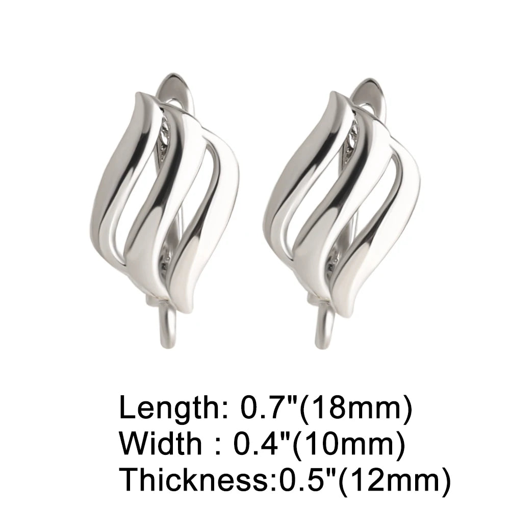 Gold Plated Curved Flame Wave Leverback Earring Findings for DIY Jewelry Wholesale erha137