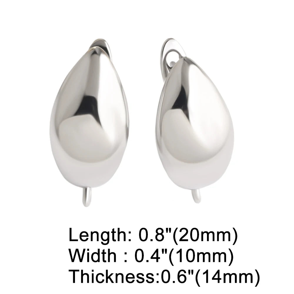 18K Gold Plated Teardrop Leverback Earring Findings Settings erha136
