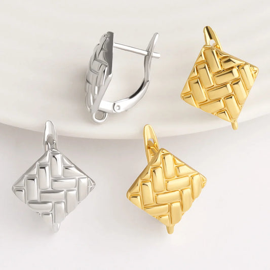 18K Gold Plated Geometric Leverback Earring Findings erha134