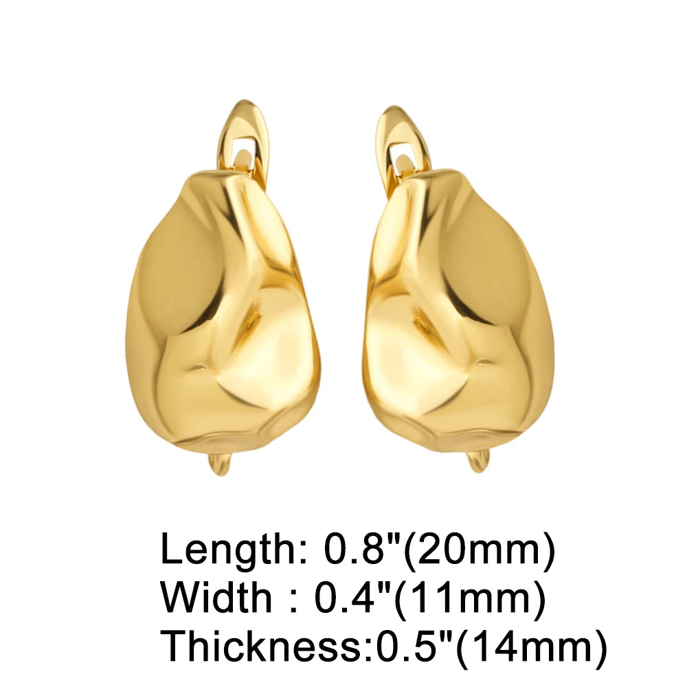 18K Gold Plated Irregular Teardrop Leverback Earring Findings for DIY Jewelry erha133