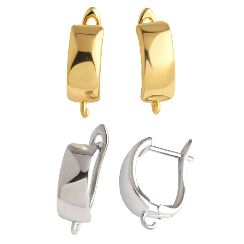 Rectangular Leverback Earring Findings 18K Gold Plated Jewelry Accessories erha138