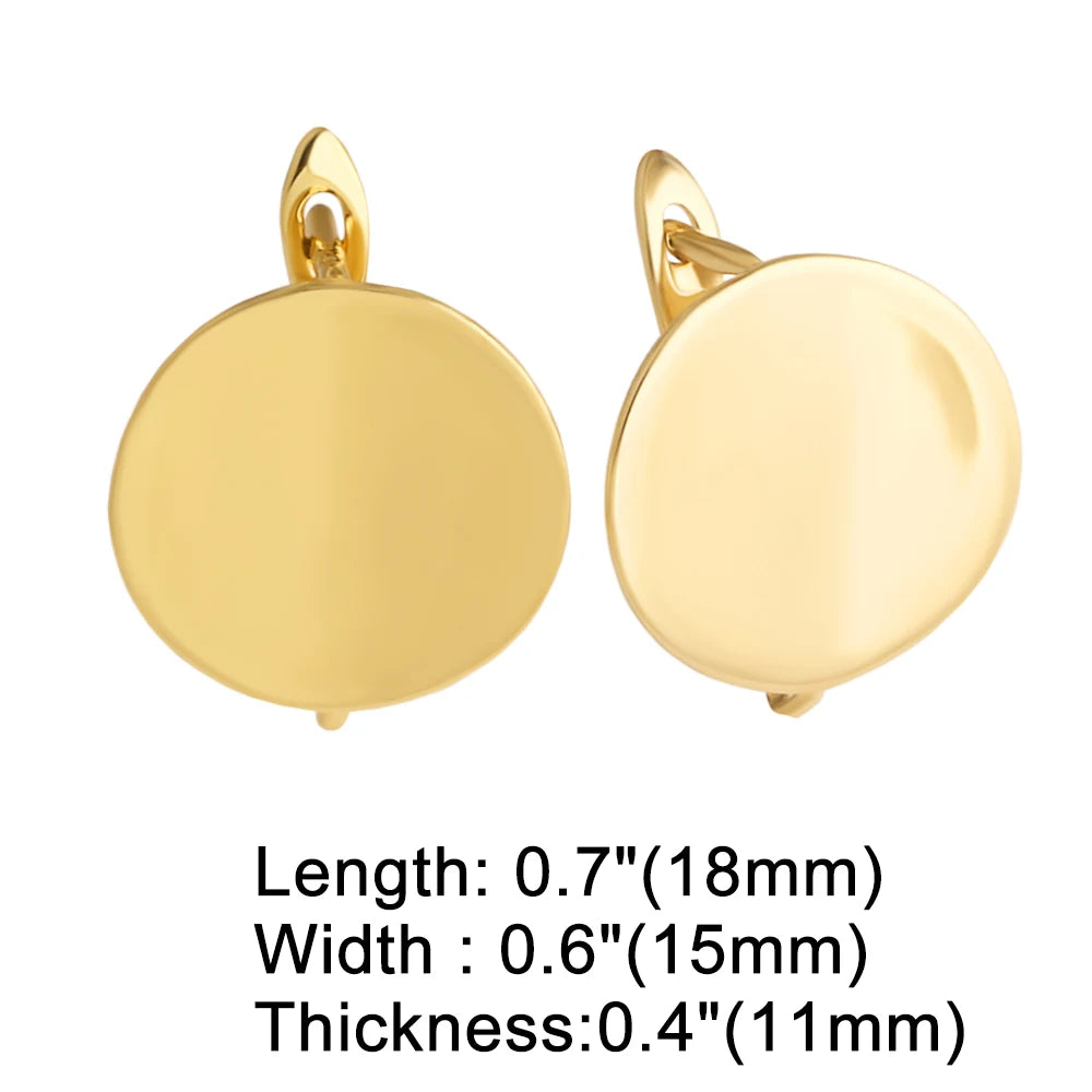 Smooth Round Flat Disc Leverback Earring Findings for DIY Jewelry Wholesale erha140