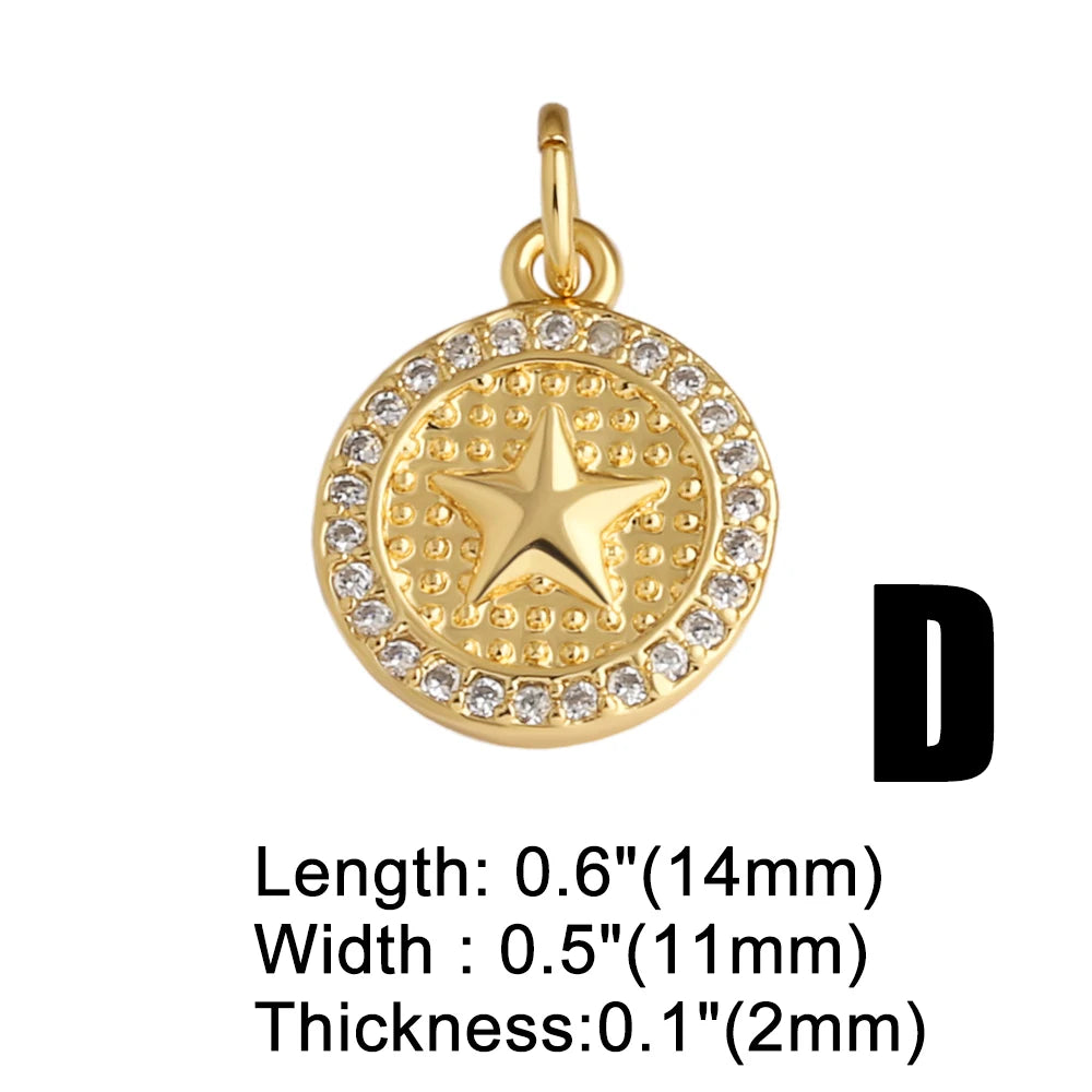 18K Gold Plated Mini Zircon Virgin Mary Cross Heart Pendants for DIY Jewelry chma581