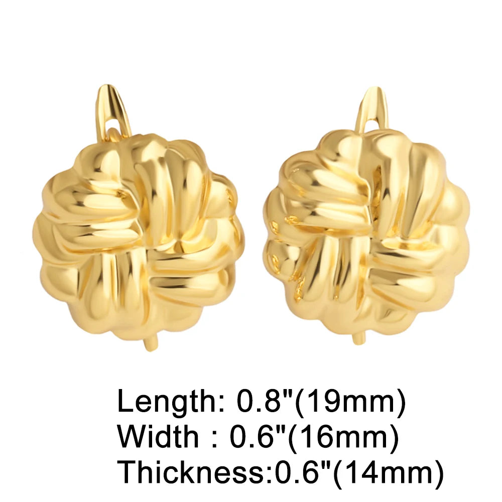 18K Gold Plated Chunky Woven Knot Leverback Earring Findings for Jewelry Wholesale erha135