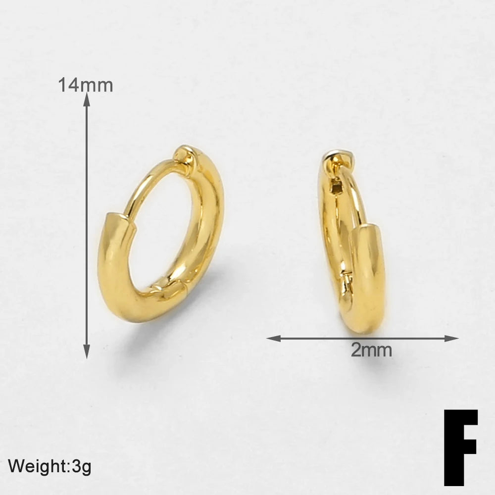 18K Gold Plated Smooth Oval Huggie Hoop Earring Findings Wholesale ersu21