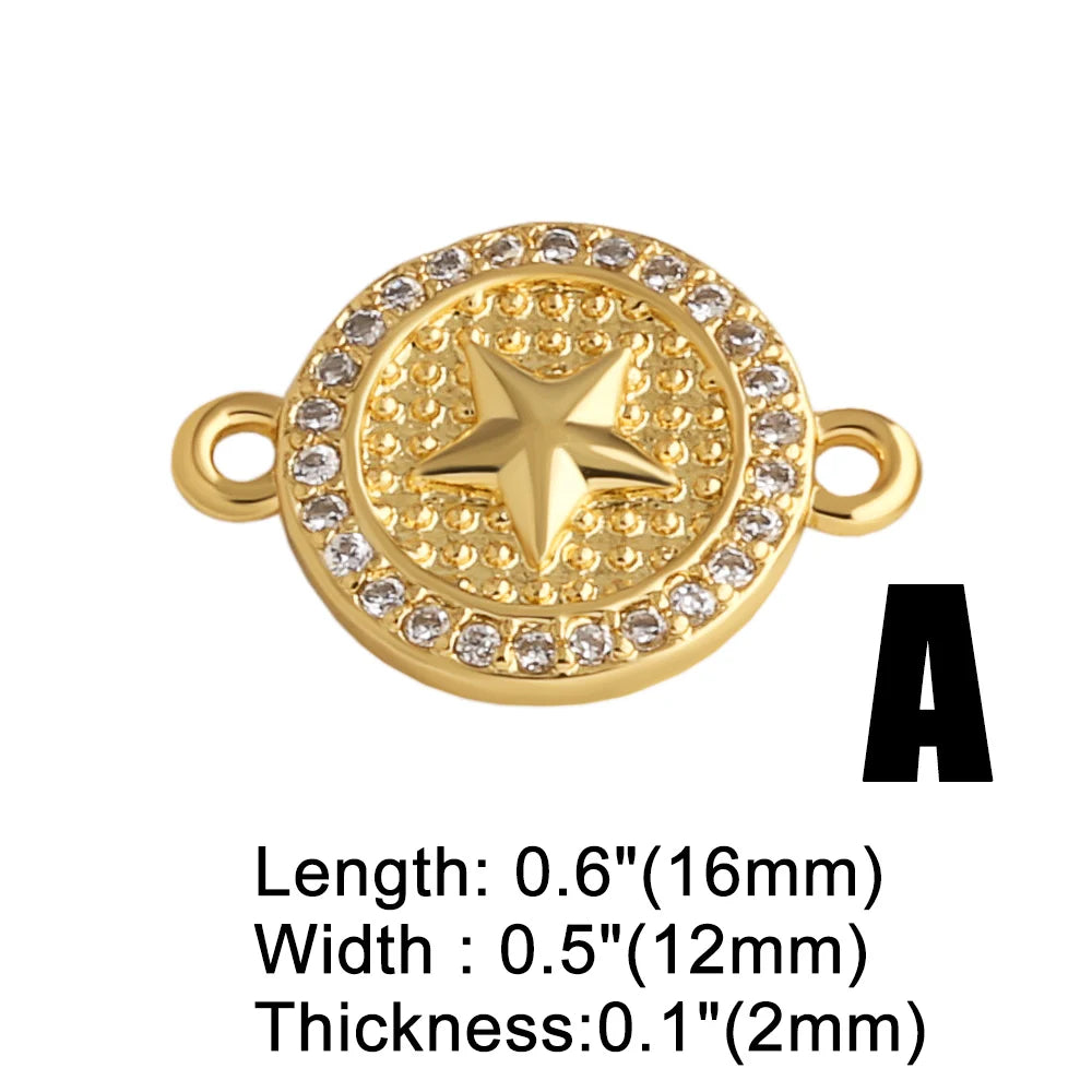 18K Gold Plated Religious Cross Virgin Mary Heart Bracelet Connector Charms chma586