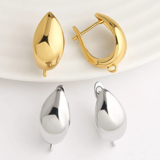 18K Gold Plated Teardrop Leverback Earring Findings Settings erha136