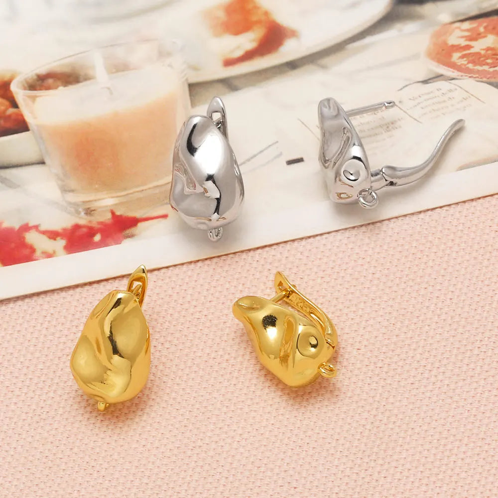 18K Gold Plated Irregular Teardrop Leverback Earring Findings for DIY Jewelry erha133