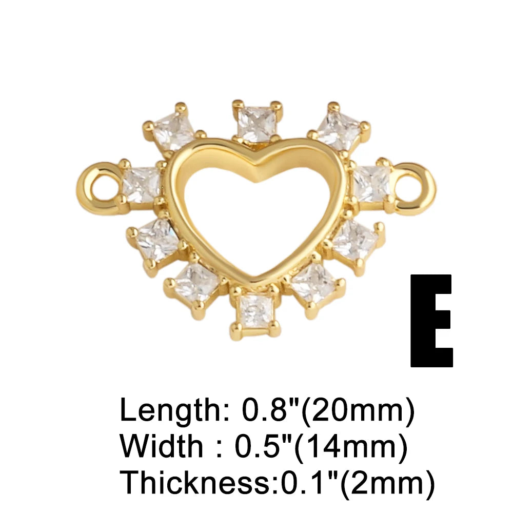 Gold Plated Hollow Virgin Mary Cross Double Loop Bracelet Connector Charms chma588