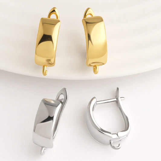 Rectangular Leverback Earring Findings 18K Gold Plated Jewelry Accessories erha138