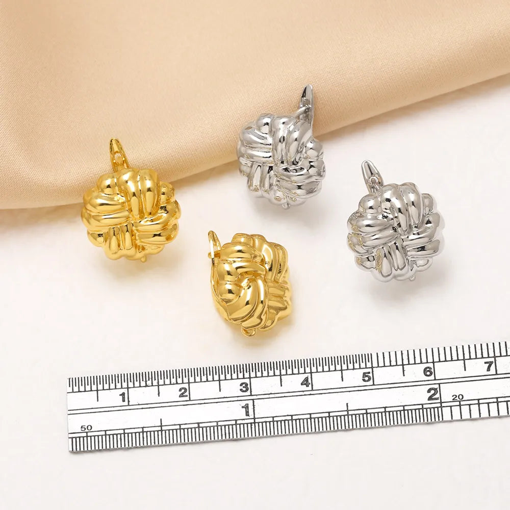 18K Gold Plated Chunky Woven Knot Leverback Earring Findings for Jewelry Wholesale erha135