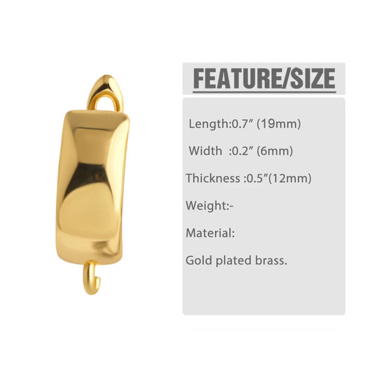 Rectangular Leverback Earring Findings 18K Gold Plated Jewelry Accessories erha138