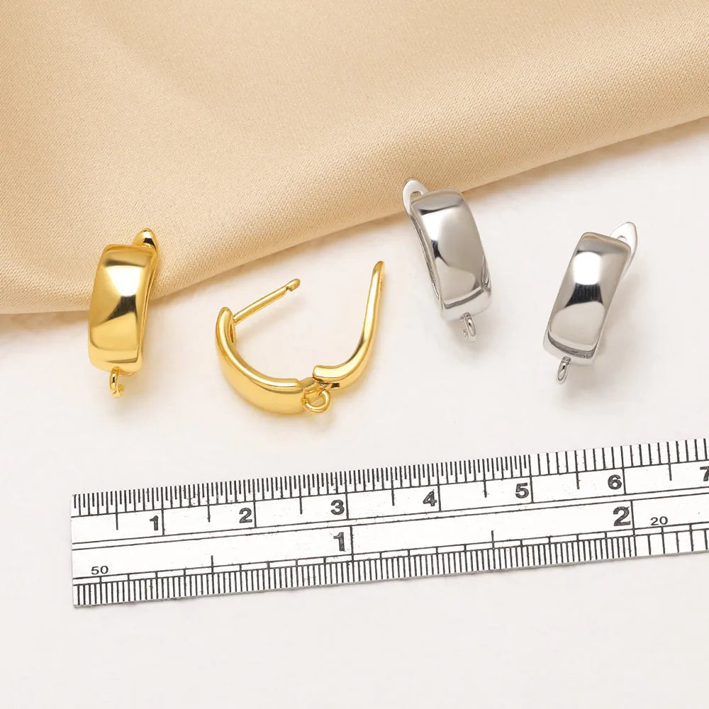 Rectangular Leverback Earring Findings 18K Gold Plated Jewelry Accessories erha138