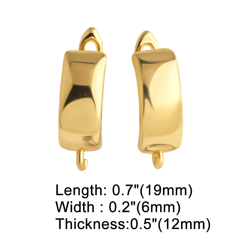 Rectangular Leverback Earring Findings 18K Gold Plated Jewelry Accessories erha138