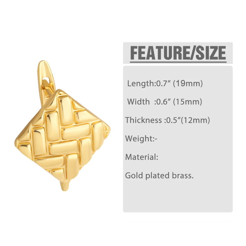 18K Gold Plated Geometric Leverback Earring Findings erha134