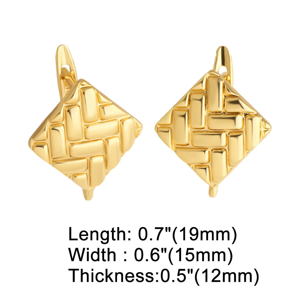 18K Gold Plated Geometric Leverback Earring Findings erha134