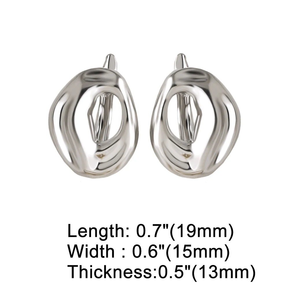 18K Gold Plated Brass Irregular Hollow Leverback Earring Hooks, Chunky Geometric Earring Clasps Findings for DIY Jewelry Wholesale erha131