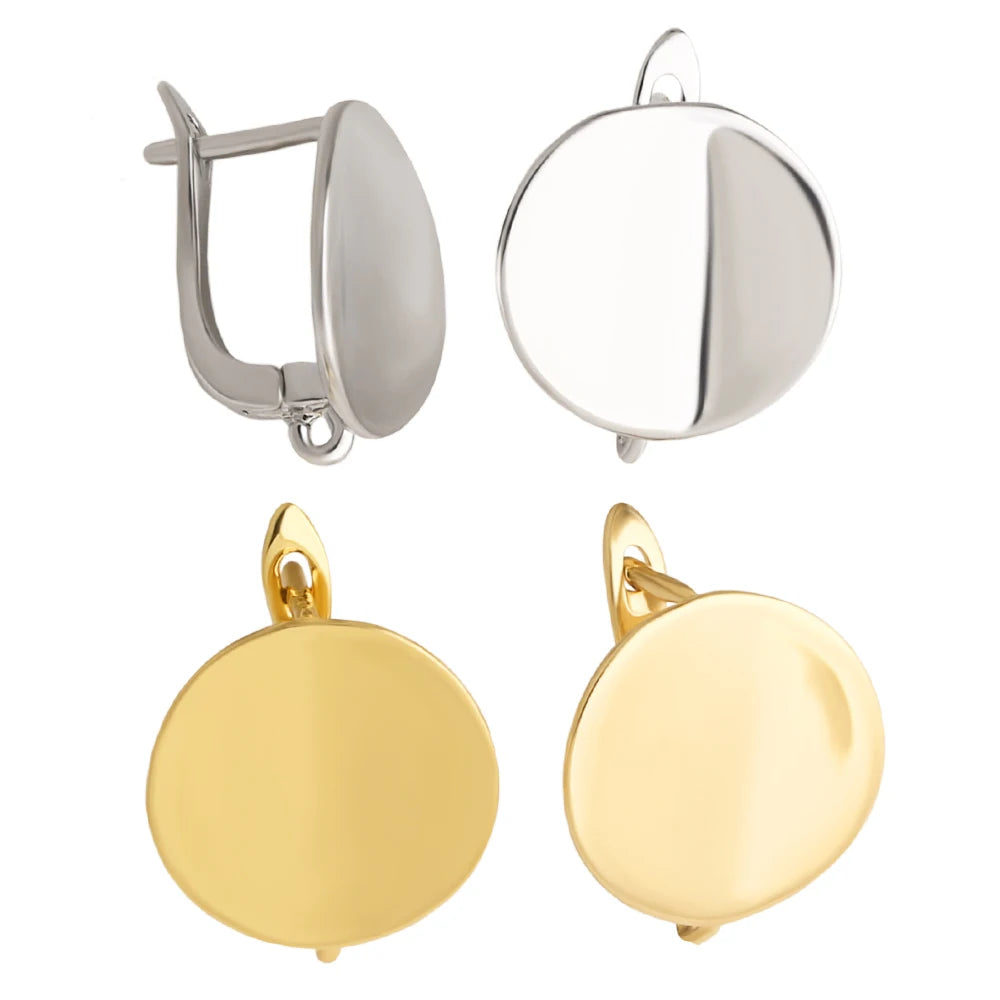 Smooth Round Flat Disc Leverback Earring Findings for DIY Jewelry Wholesale erha140