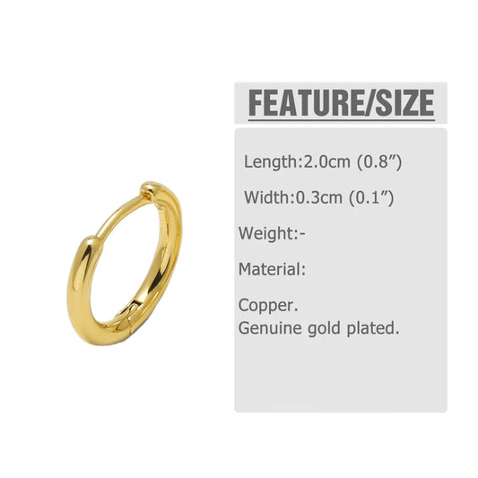 18K Gold Plated Smooth Oval Huggie Hoop Earring Findings Wholesale ersu21