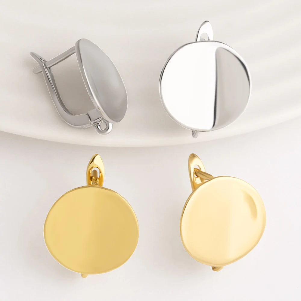 Smooth Round Flat Disc Leverback Earring Findings for DIY Jewelry Wholesale erha140