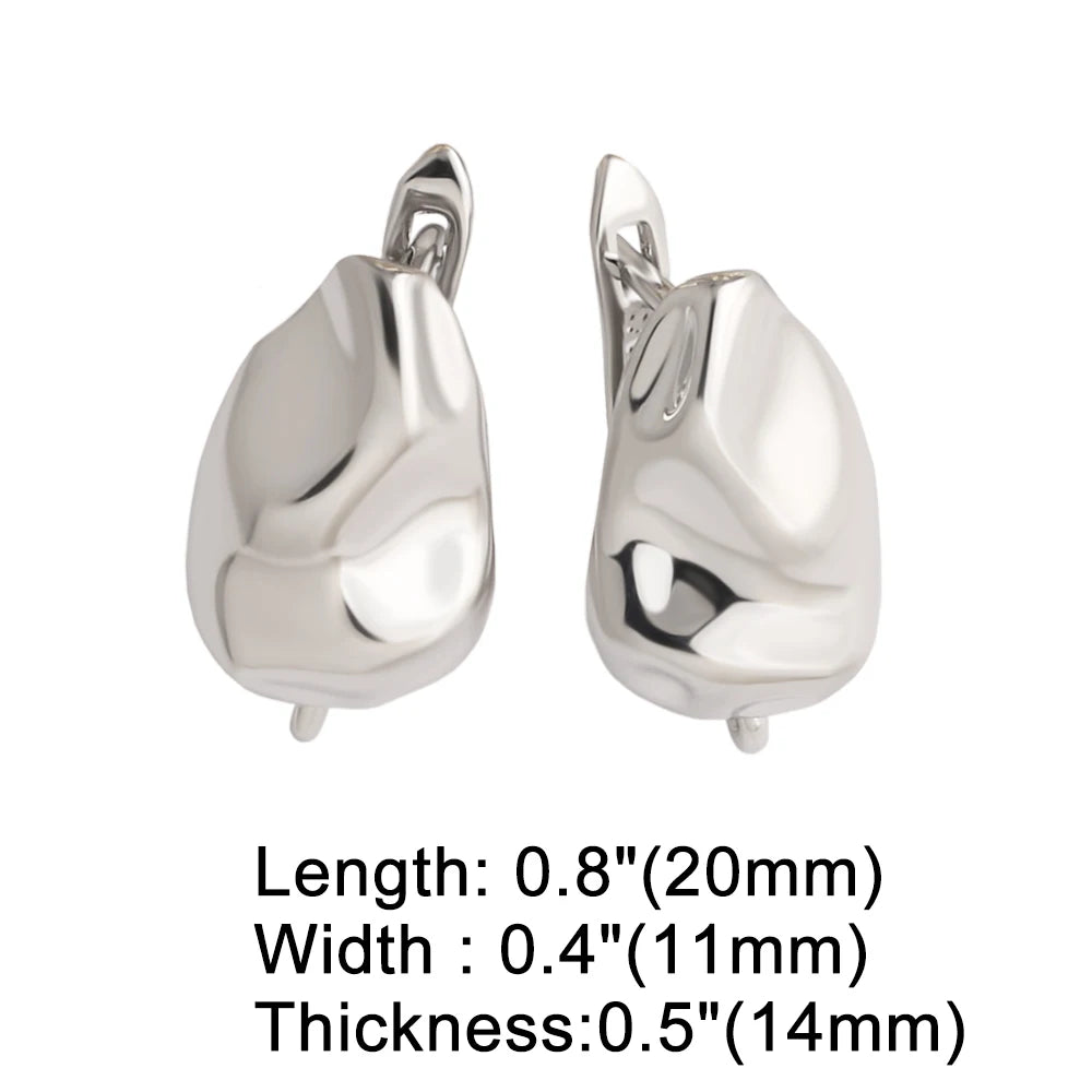 18K Gold Plated Irregular Teardrop Leverback Earring Findings for DIY Jewelry erha133