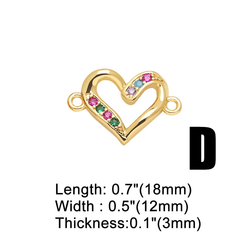 Gold Sacred Heart Charms for Bracelet Making Wholesale chma344