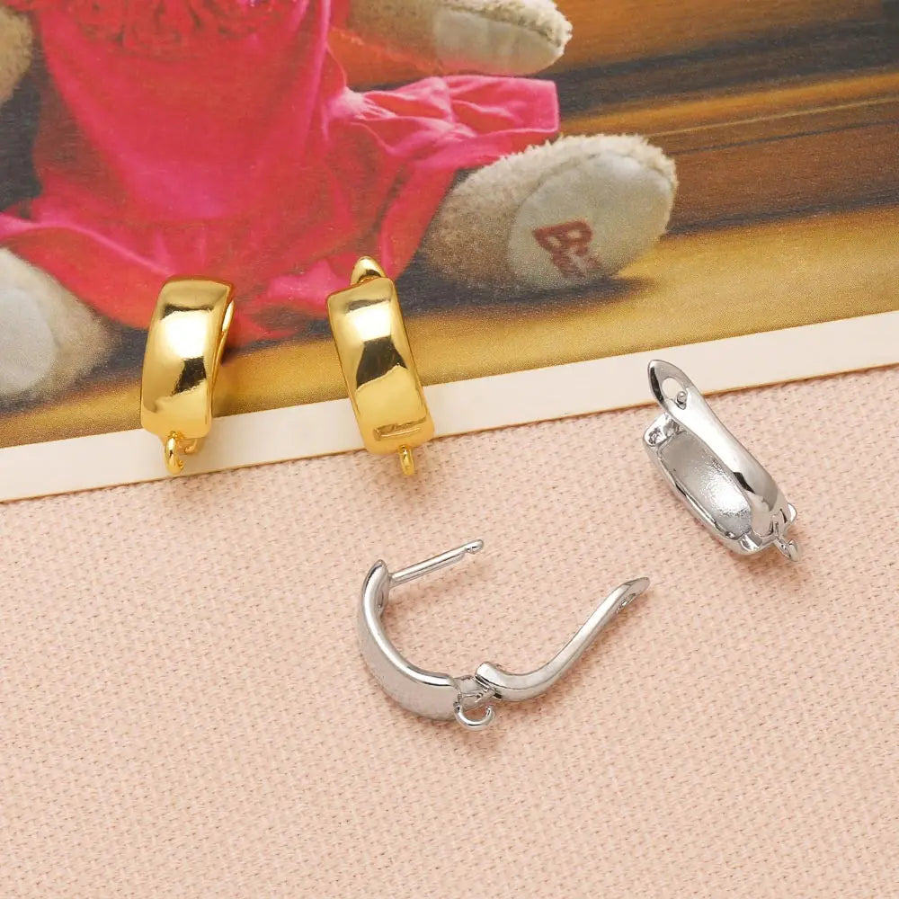 Rectangular Leverback Earring Findings 18K Gold Plated Jewelry Accessories erha138