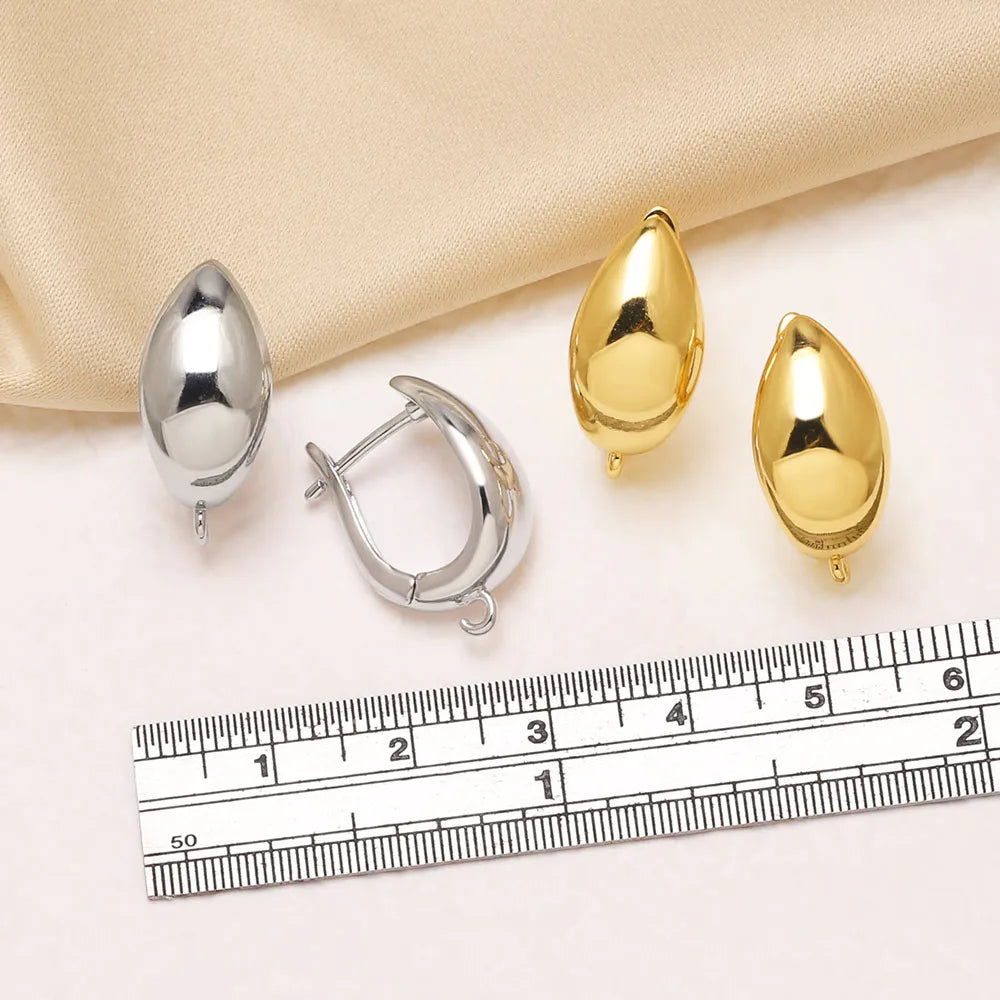 18K Gold Plated Teardrop Leverback Earring Findings Settings erha136