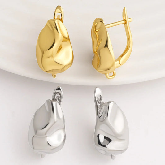 18K Gold Plated Irregular Teardrop Leverback Earring Findings for DIY Jewelry erha133