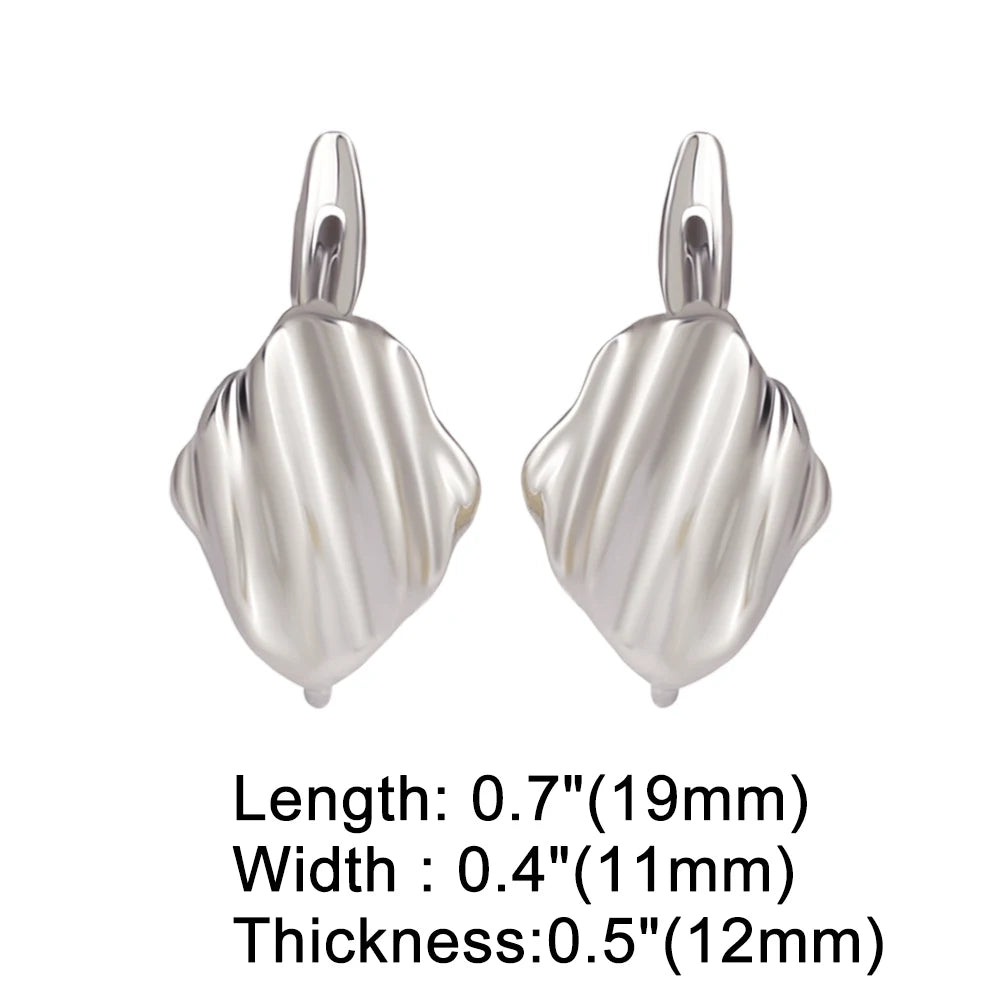 18K Gold Plated Textured Rhombus Leverback Earring Findings for DIY Jewelry Wholesale erha132