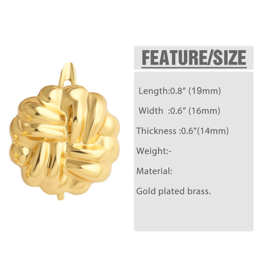 18K Gold Plated Chunky Woven Knot Leverback Earring Findings for Jewelry Wholesale erha135