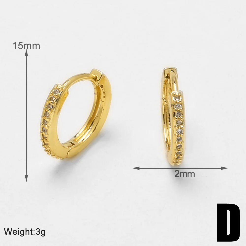 18K Gold Plated Smooth Oval Huggie Hoop Earring Findings Wholesale ersu21