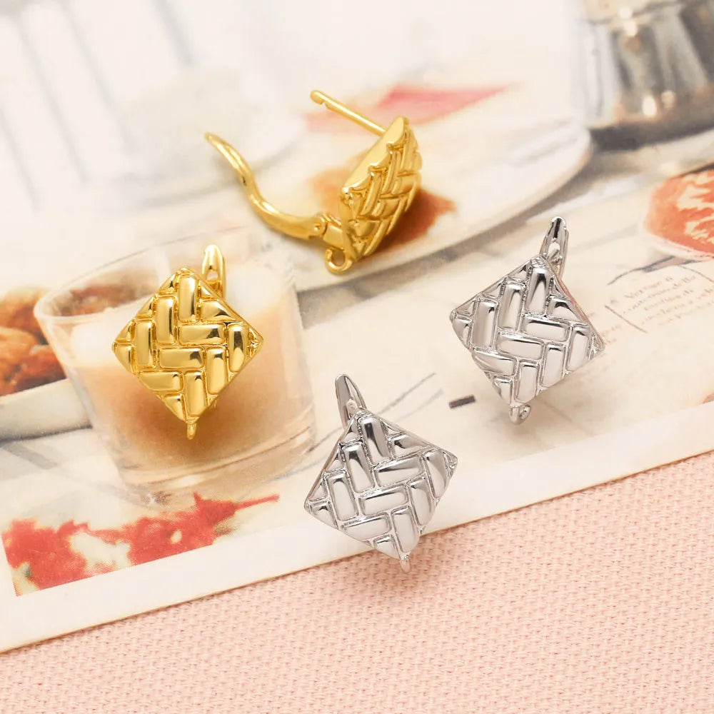18K Gold Plated Geometric Leverback Earring Findings erha134