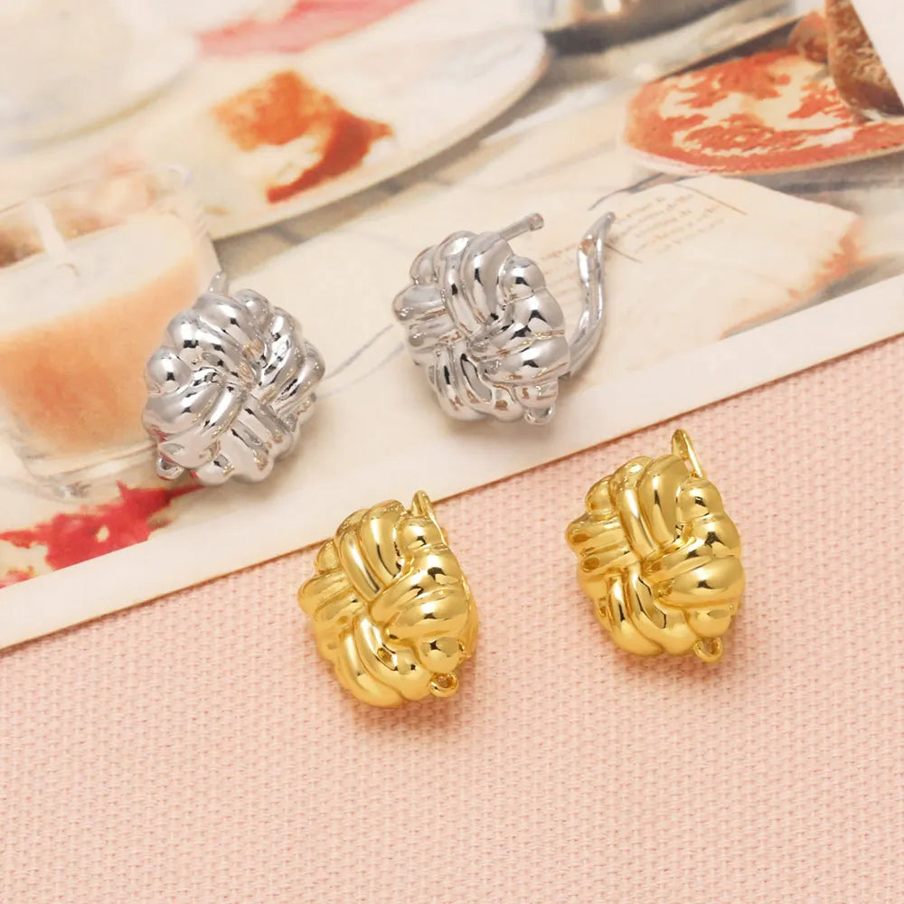 18K Gold Plated Chunky Woven Knot Leverback Earring Findings for Jewelry Wholesale erha135
