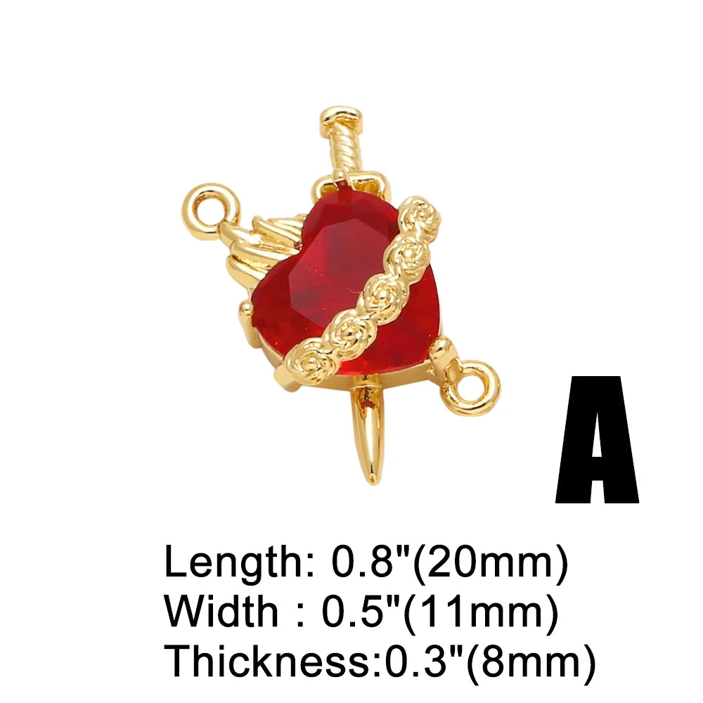Gold Sacred Heart Charms for Bracelet Making Wholesale chma344