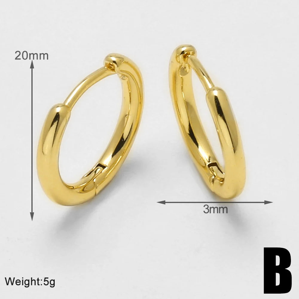18K Gold Plated Smooth Oval Huggie Hoop Earring Findings Wholesale ersu21