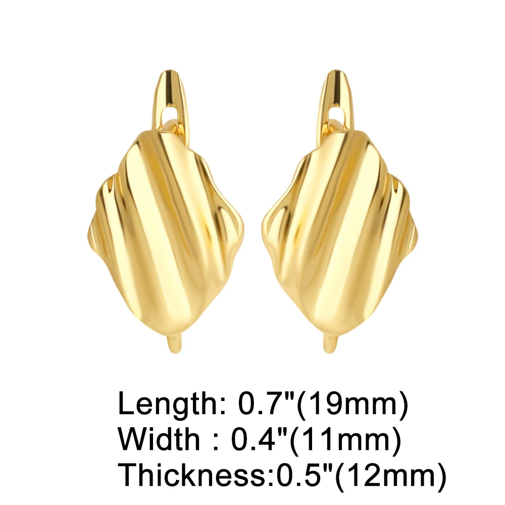 18K Gold Plated Textured Rhombus Leverback Earring Findings for DIY Jewelry Wholesale erha132