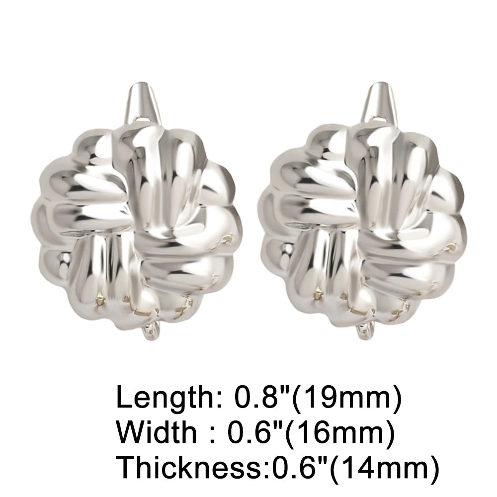 18K Gold Plated Chunky Woven Knot Leverback Earring Findings for Jewelry Wholesale erha135