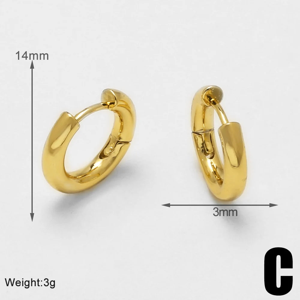 18K Gold Plated Smooth Oval Huggie Hoop Earring Findings Wholesale ersu21